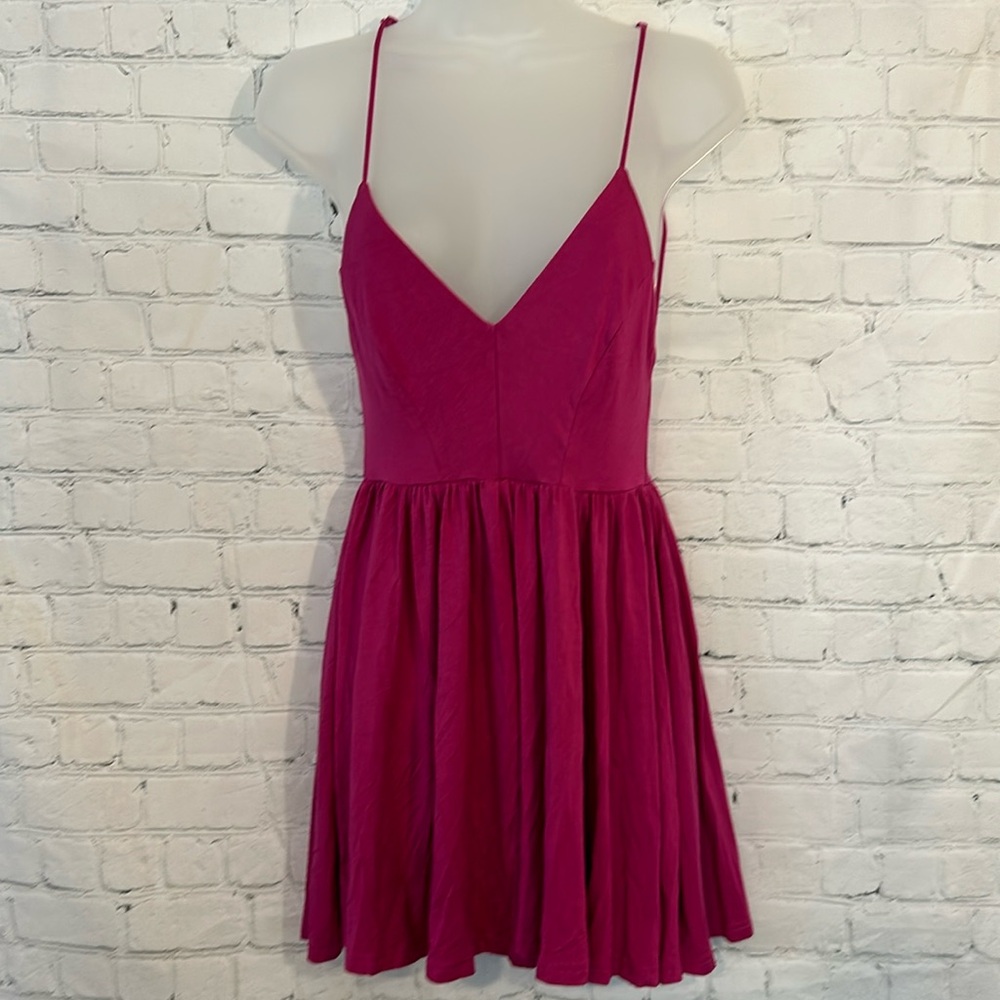 Sam Edelman fuchsia open back romper dress